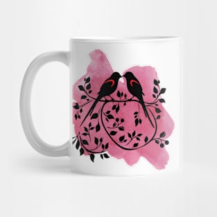 Elegant Silhouette Lovebirds Mug